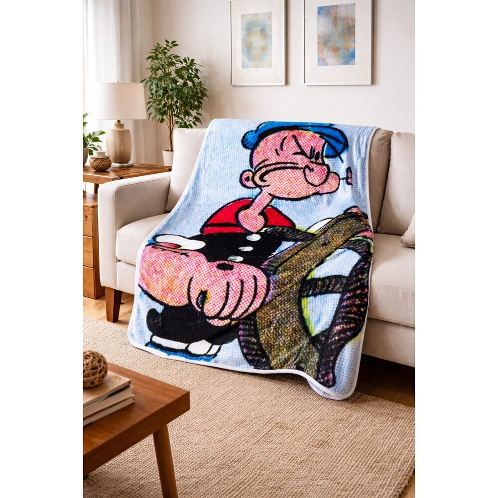 Popeye The Sailor 60x48 Comfy Throw Blanket Soft New Nwt‎ Warm
